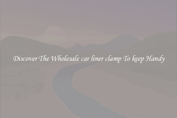Discover The Wholesale car liner clamp To keep Handy