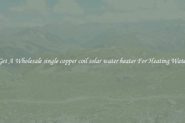 Get A Wholesale single copper coil solar water heater For Heating Water