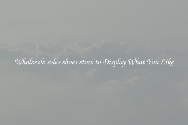 Wholesale soles shoes store to Display What You Like