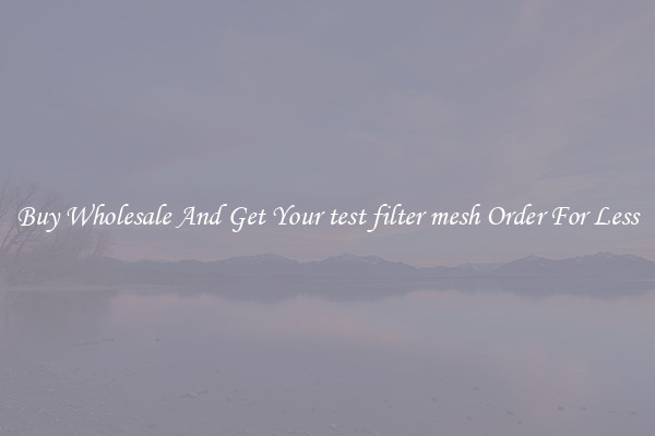 Buy Wholesale And Get Your test filter mesh Order For Less