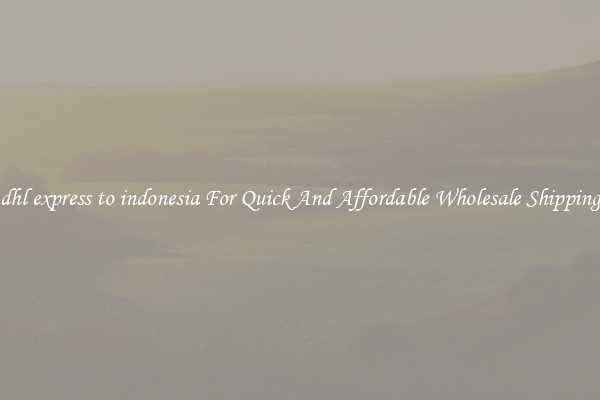 dhl express to indonesia For Quick And Affordable Wholesale Shipping
