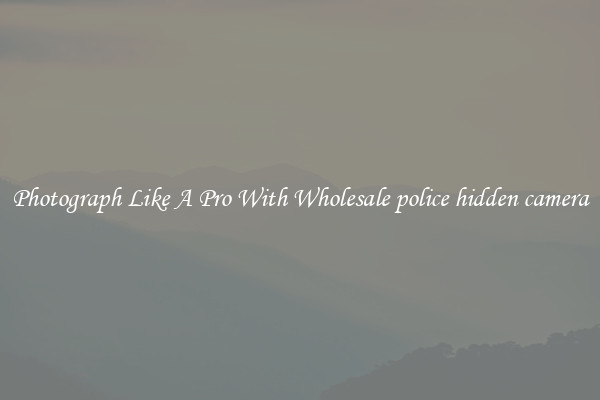 Photograph Like A Pro With Wholesale police hidden camera