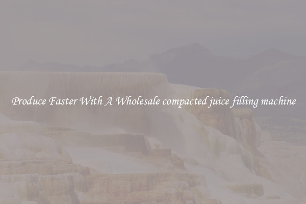 Produce Faster With A Wholesale compacted juice filling machine